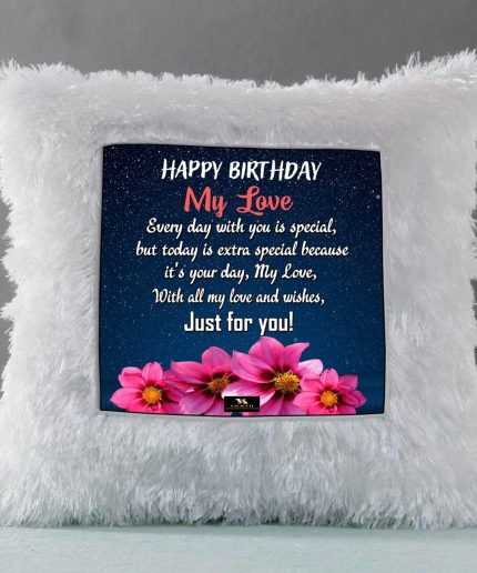 Vickvii Printed Happy Birthday My Love Just For You Led Cushion With Filler (38*38CM) | Save 33% - Rajasthan Living 3