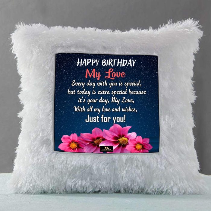 Vickvii Printed Happy Birthday My Love Just For You Led Cushion With Filler (38*38CM) | Save 33% - Rajasthan Living 6