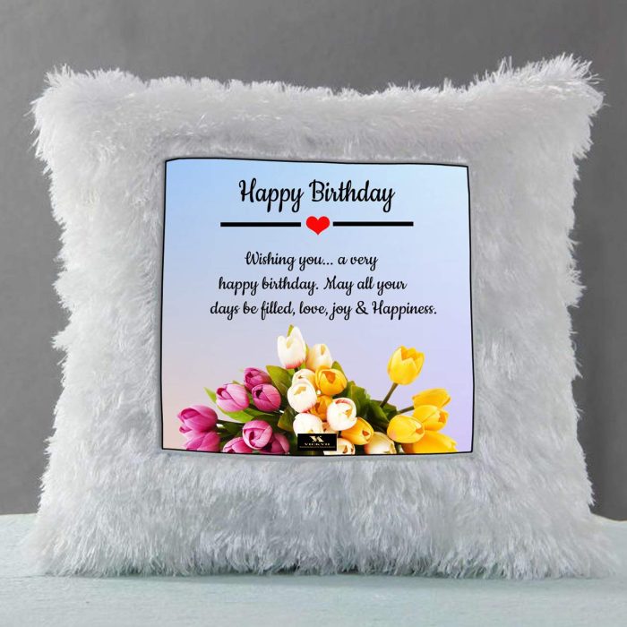 Vickvii Printed Happy Birthday With Love Joy And Happiness Led Cushion With Filler (38*38CM) | Save 33% - Rajasthan Living 6