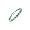 Emerald and Diamond Bracelet in 18K White Gold | Save 33% - Rajasthan Living 8