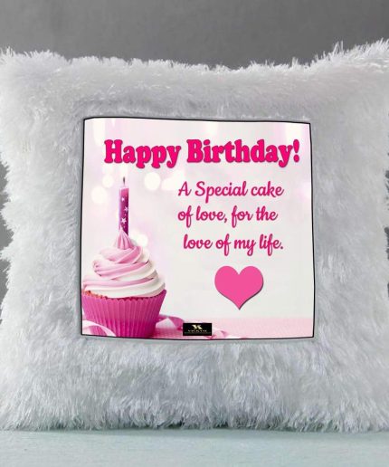 Vickvii Printed Happy Birthday With A Special Cake Of Love Led Cushion With Filler (38*38CM) | Save 33% - Rajasthan Living 3