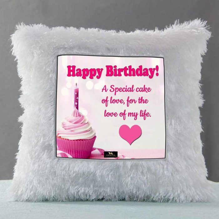 Vickvii Printed Happy Birthday With A Special Cake Of Love Led Cushion With Filler (38*38CM) | Save 33% - Rajasthan Living 6