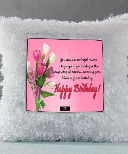 Vickvii Printed Happy Birthday You AreA Wonderful Person Led Cushion With Filler (38*38CM) | Save 33% - Rajasthan Living 3