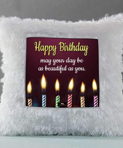 Vickvii Printed Happy Birthday May Your Day be As Beautiful As You Led Cushion With Filler (38*38CM) | Save 33% - Rajasthan Living 3