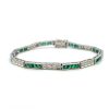 Emerald and Diamond Bracelet in 14K White Gold | Save 33% - Rajasthan Living 7