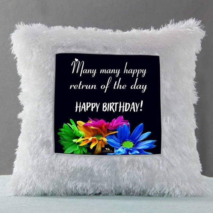 Vickvii Printed Many Many Happy Return Of The Day Led Cushion With Filler (38*38CM) | Save 33% - Rajasthan Living 6
