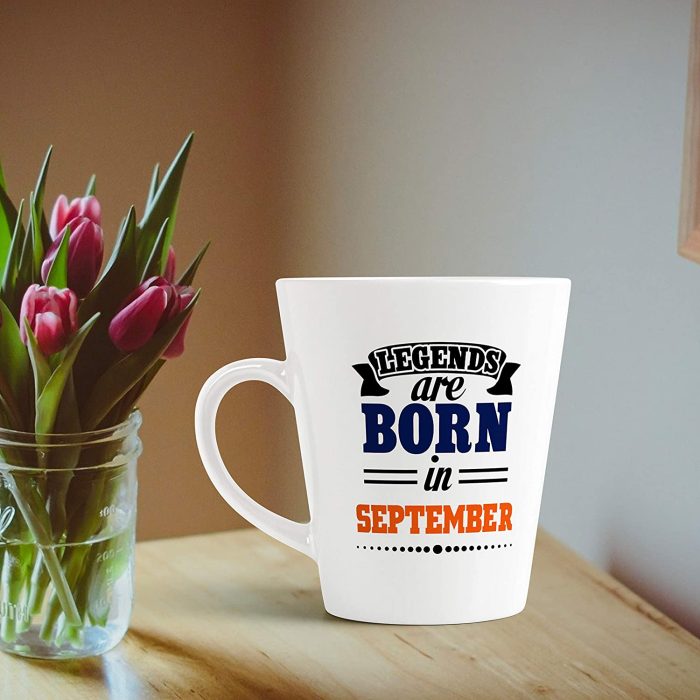 Aj Prints Legends are Born in September Latte Coffee Mug Birthday Gift for Brother, Sister, Mom, Dad, Friends- 12oz (White) | Save 33% - Rajasthan Living 7