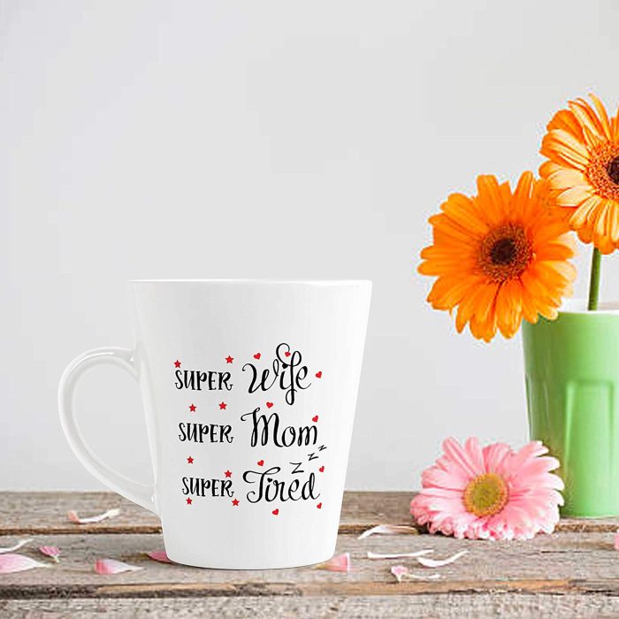 Aj Prints Super Wife, Super Mom, Super Tired Printed Conical Coffee Mug- White Ceramic Mug Gift for Mom | Save 33% - Rajasthan Living 7