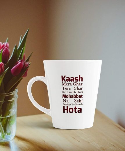 Aj Prints Conical Coffee Cup Love Shayari Ceramic Latte Mug Gift for Your Loved Ones 12oz | Save 33% - Rajasthan Living 3