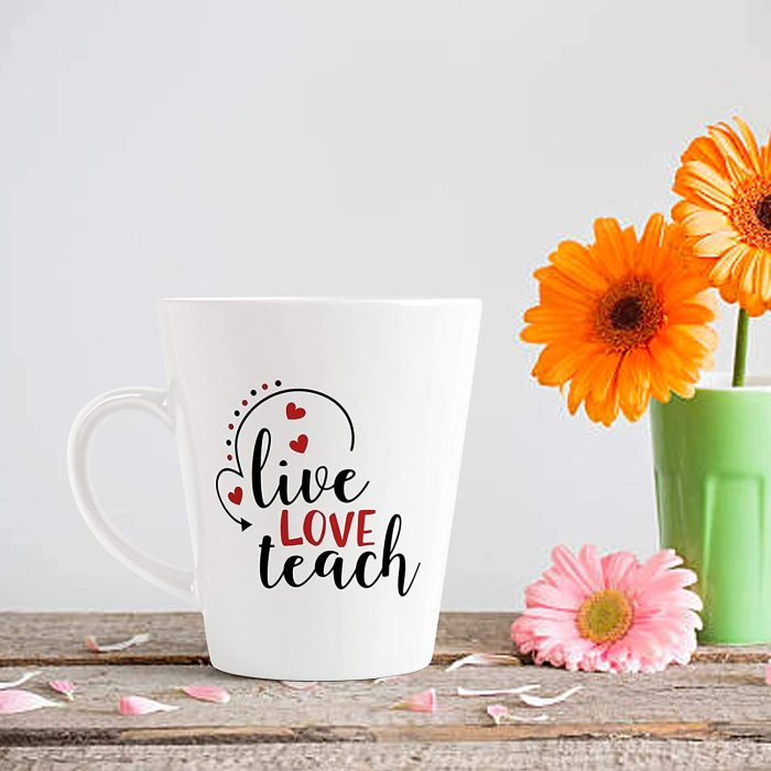 Aj Prints Live Love Teach Printed Conical Coffee Mug- 12Oz Coffee Mug- Gift for Teacher | Save 33% - Rajasthan Living 7