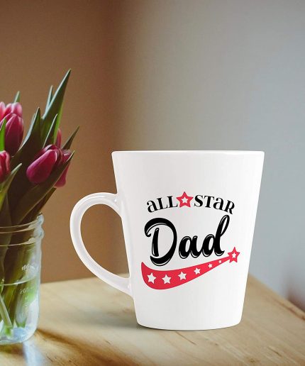 Aj Prints All Star Dad Unique Quotes Printed Ceramic Conical Mug for Dad 325ml, White | Save 33% - Rajasthan Living 3