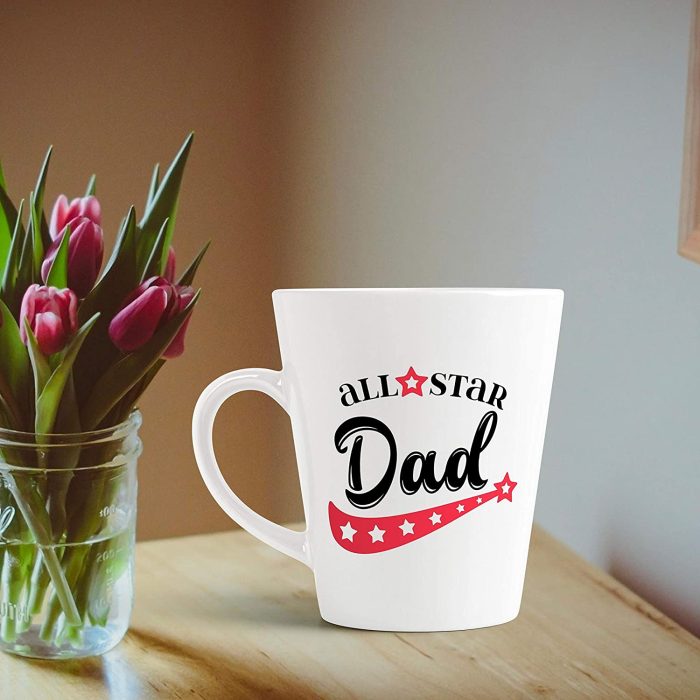 Aj Prints All Star Dad Unique Quotes Printed Ceramic Conical Mug for Dad 325ml, White | Save 33% - Rajasthan Living 6