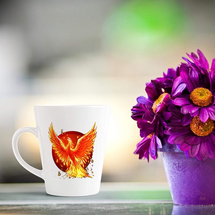 Aj Prints White Conical Coffee Mug- Fire Bird Printed Coffee Mug- White 350ml Milk Mug | Save 33% - Rajasthan Living 7