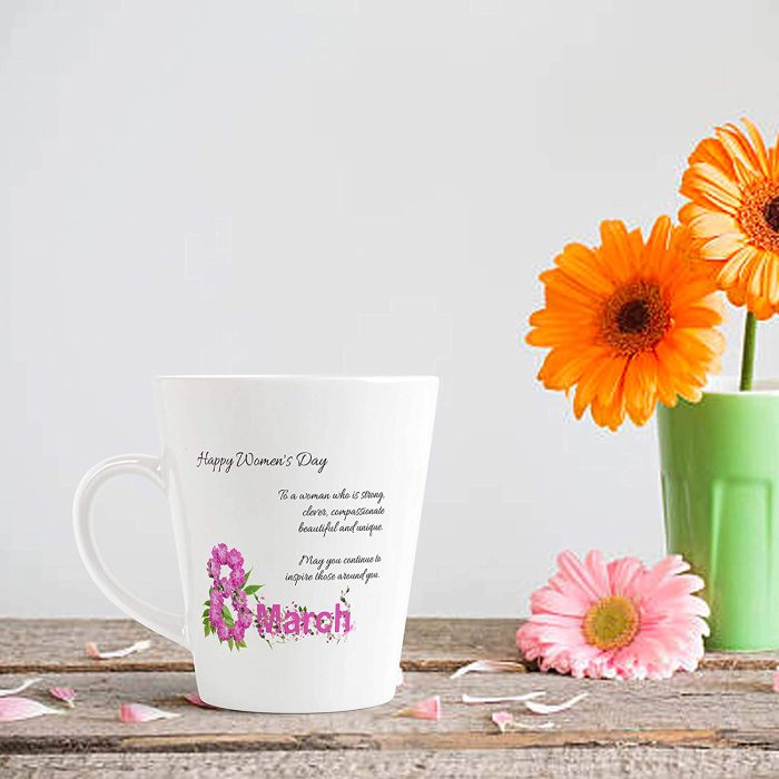 Aj Prints Conical Coffee Mug- 350ml Mug for Women’s Day- White Ceramic Mug Gift for Mom, Wife | Save 33% - Rajasthan Living 7