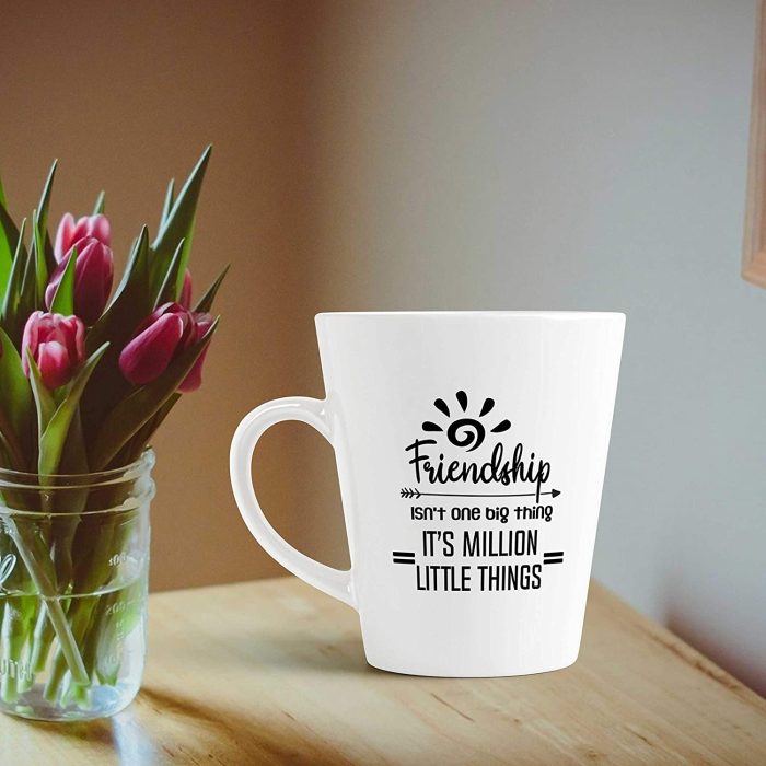 Aj Prints Friendship Isn’t one Big Thing It’s Million Little Things Quotes Printed Conical Coffee Mug Novelty Latte Cup Gift for Friends | Save 33% - Rajasthan Living 7