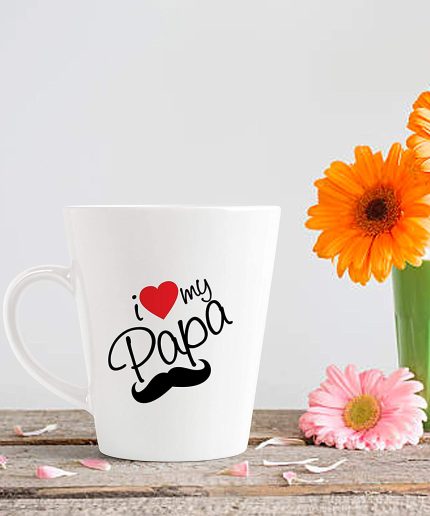 Aj Prints I Love My Papa Best Quotes Printed Ceramic Conical Mug for Dad 325ml, White | Save 33% - Rajasthan Living 3