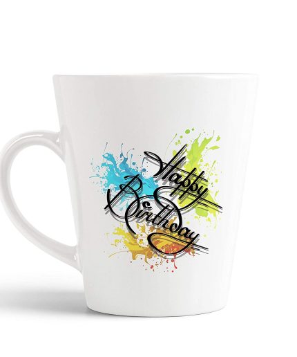 Aj Prints Happy Birthday Printed Conical Coffee Mug-350ml -White Milk Mug | Save 33% - Rajasthan Living