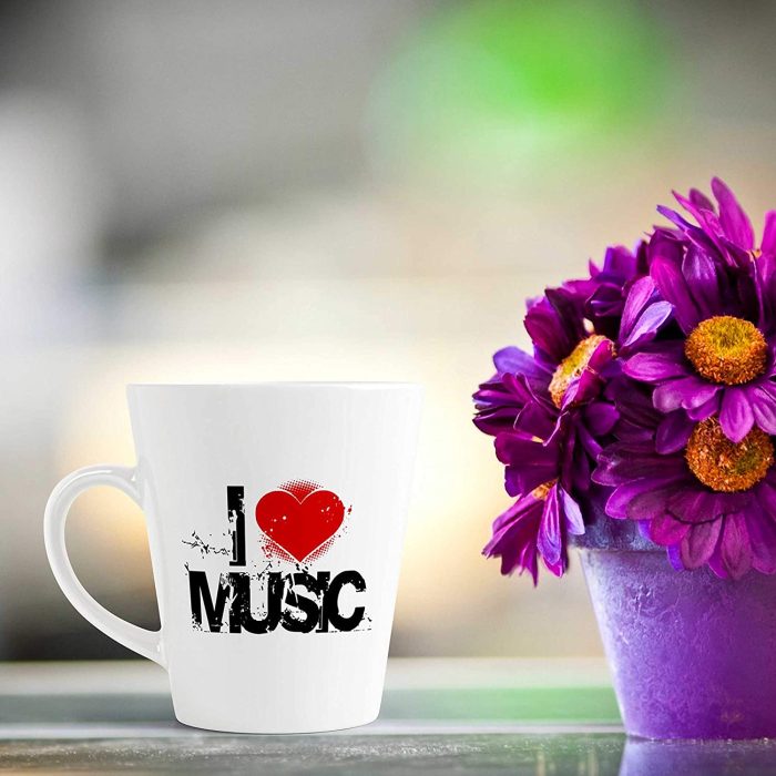 Aj Prints I Love Music Cute Printed Conical Coffee Mug-12Oz Tea Cup-Gift for Musicoin | Save 33% - Rajasthan Living 7