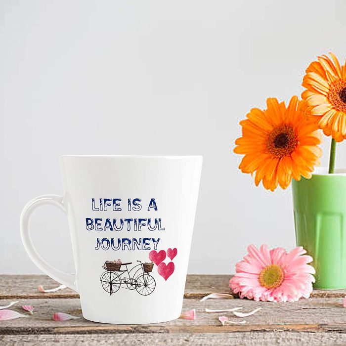 Aj Prints Life is A Beautiful Journey Printed Conical Coffee Mug- Inspirational Coffee Mug- 12Oz | Save 33% - Rajasthan Living 7