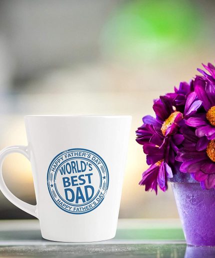 Aj Prints Father?s Day Gifts for Dad – World?s Best Dad Ceramic Conical Mug 325ml, White | Save 33% - Rajasthan Living 3