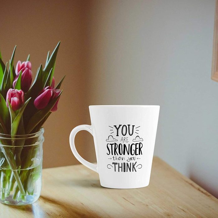 Aj Prints Inspirational Quotes Conical Coffee Mug- You are Stronger Than You Think Printed Tea Cup, Gift for Him/Her | Save 33% - Rajasthan Living 7