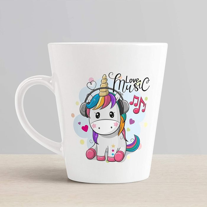 Aj Prints Cute Love Music Unicorn Ceramic Conical Coffee Mug-350ml,White | Save 33% - Rajasthan Living 6