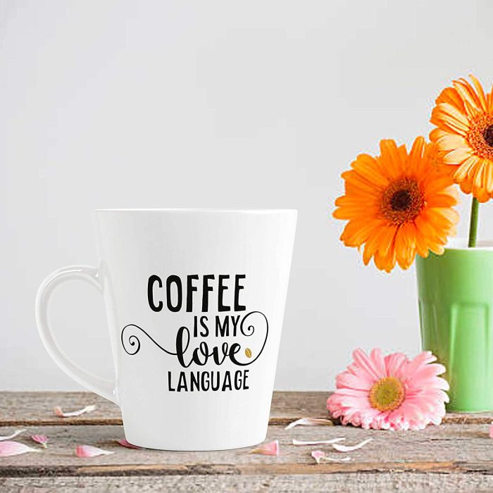 Aj Prints Coffee is My Love Language Quotes Conical Coffee Mug-White 12Oz Milk Mug,Hot Drink Mug | Save 33% - Rajasthan Living 7