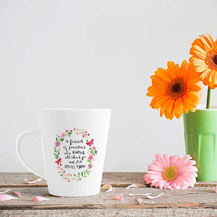 Aj Prints Friendship Quotes Conical Coffee Mug- 350ml Coffee Mug Gift for Friend- White | Save 33% - Rajasthan Living 7