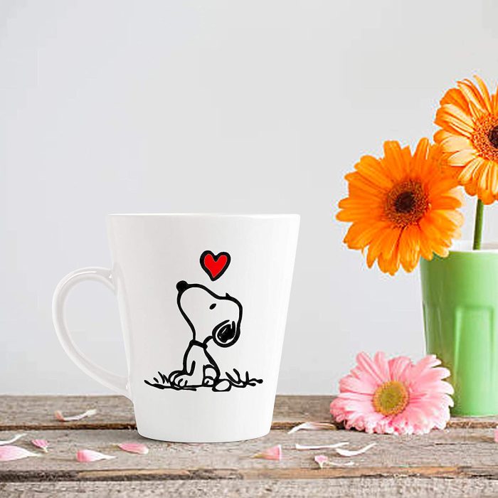 Aj Prints Cute Snoopy Dog Printed Ceramic Conical Coffee Mug, White (350 ml) | Save 33% - Rajasthan Living 7