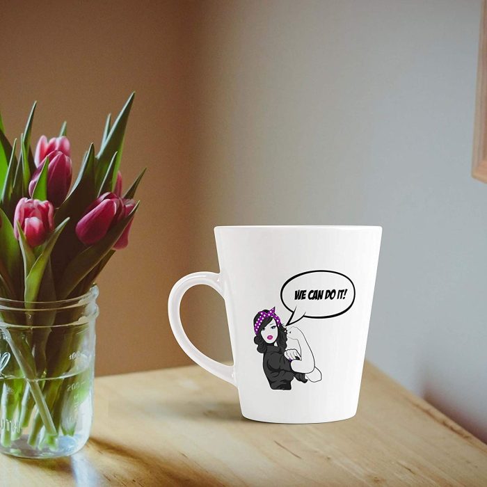 Aj Prints We Can Do it Cute Girl Printed Conical Latte Mug- Motivation Inspiration Tea Cup- Coffee Mug Gift for Sister, Wife, Girlfriend, Grandma- 12Oz | Save 33% - Rajasthan Living 7