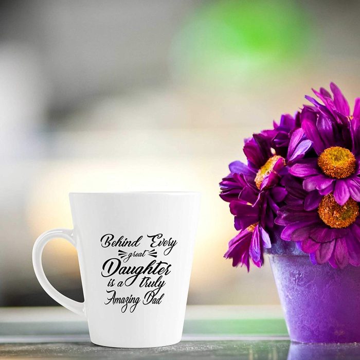 Aj Prints Behind Every Great Daughter is a Truly Amazing Dad Printed Conical Latte Coffee Mug-Father’s Day Gift Coffee Mug -350ml Milk Mug | Save 33% - Rajasthan Living 7