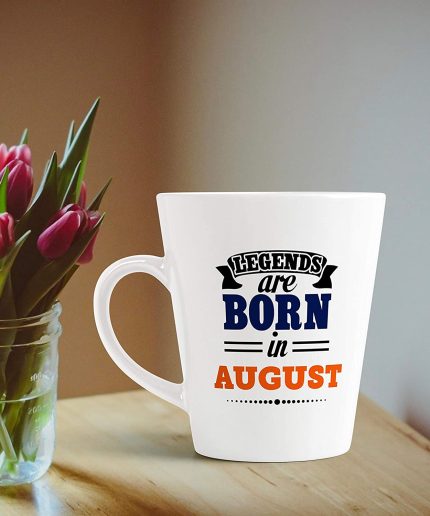 Aj Prints Legends are Born in August Latte Coffee Mug Birthday Gift for Brother, Sister, Mom, Dad, Friends- 12oz (White) | Save 33% - Rajasthan Living 3