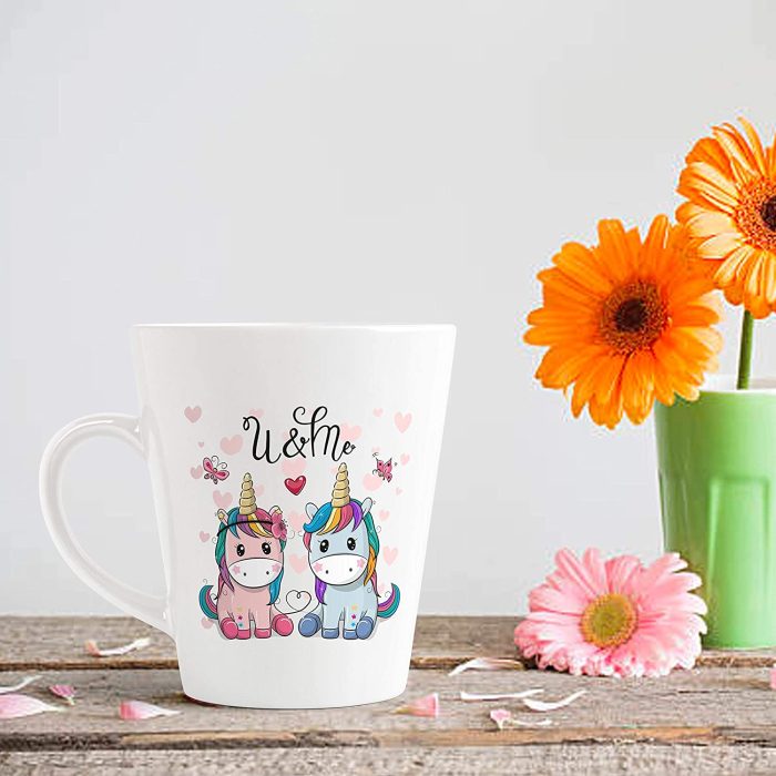 Aj Prints “U & Me” Cute Unicorn Couple Quotes Printed Ceramic Conical Coffee Mug-12Oz, Gift Ideal for Him/Her | Save 33% - Rajasthan Living 7