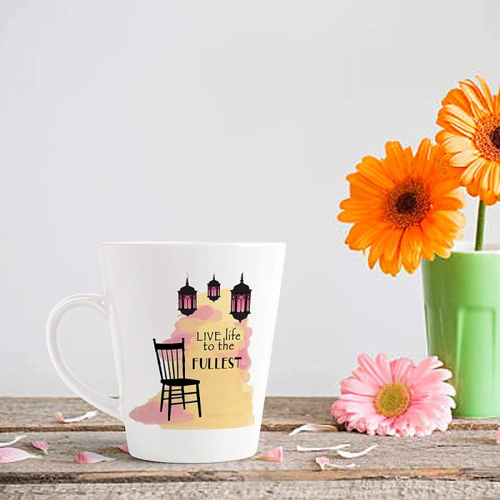 Aj Prints Live Life to The Fullest Quotes Printed Conical Coffee Mug- 12Oz Mug Gift for Mom, Brother | Save 33% - Rajasthan Living 7