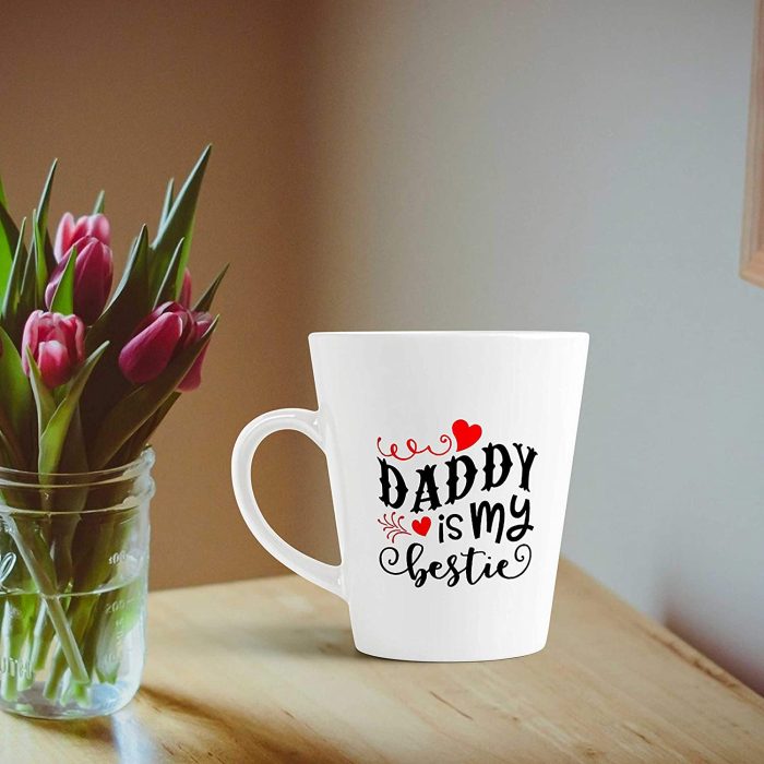 Aj Prints Daddy is My Bestie Cute Printed Conical Coffee Mug- Coffee Mug Gift for Father, White-350ml | Save 33% - Rajasthan Living 7