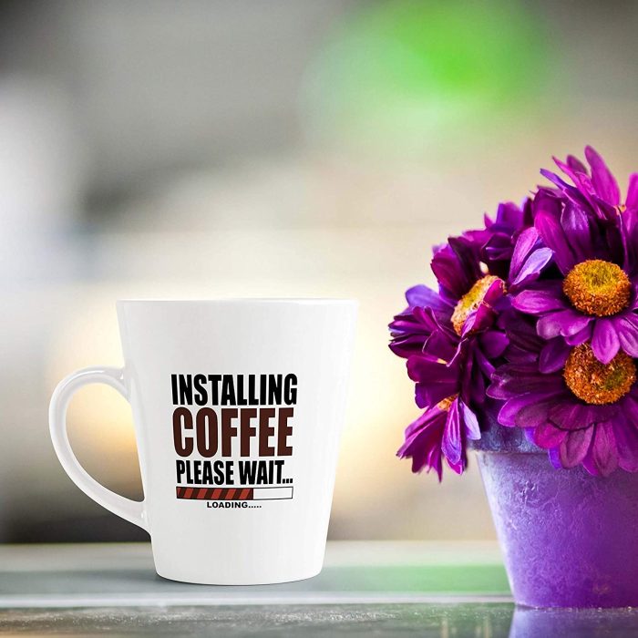 Aj Prints Installing Coffee Please Wait Quotes Conical Coffee Mug Funny Mug- White Ceramic Tea Cup | Save 33% - Rajasthan Living 7