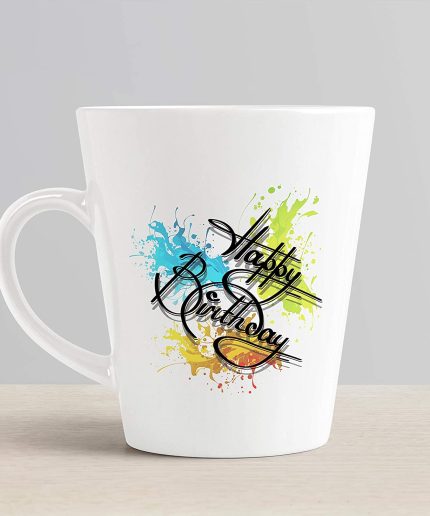 Aj Prints Happy Birthday Printed Conical Coffee Mug-350ml -White Milk Mug | Save 33% - Rajasthan Living 3