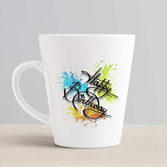Aj Prints Happy Birthday Printed Conical Coffee Mug-350ml -White Milk Mug | Save 33% - Rajasthan Living 6