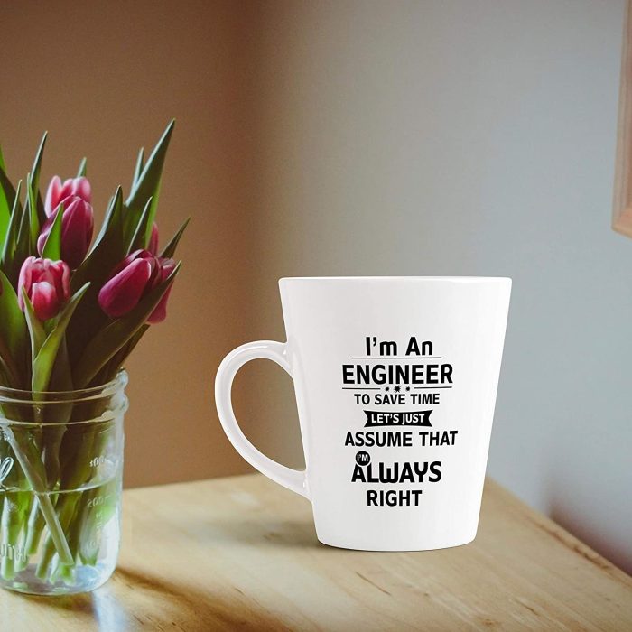 Aj Prints Trust Me, I’m an Engineer Funny Classic Conical Ceramic Coffee Mug, 350ml, White | Save 33% - Rajasthan Living 7