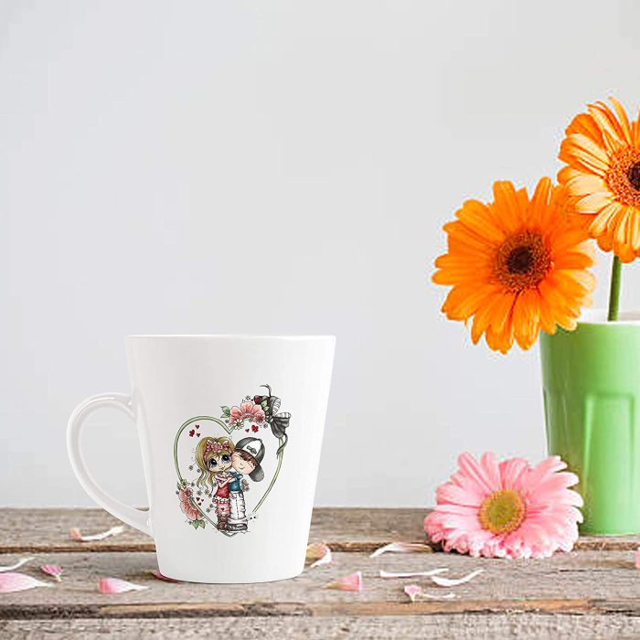 Aj Prints Cute Couple Cartoon Printed Conical Coffee Mug- 350ml Mug Gift for Girlfriend, Boyfriend, Husband, Wife | Save 33% - Rajasthan Living 7