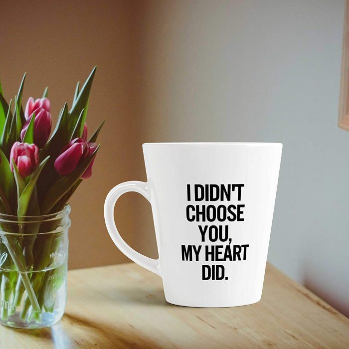 Aj Prints I Didn’t Choose You, My Heart did Printed Conical Coffee Mug-Ceramic Mug 350ml-White | Save 33% - Rajasthan Living 7