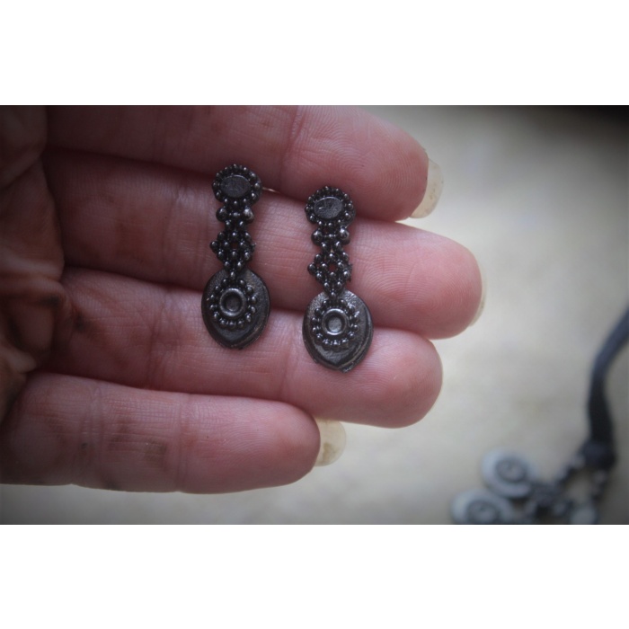 Artificial Brass Black Polish Adjustable Necklace set for Women | Save 33% - Rajasthan Living 7