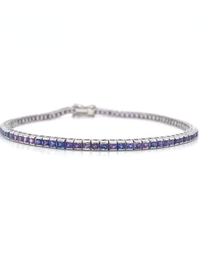 Purple Sapphire and Diamond Bracelet in 18K White Gold | Save 33% - Rajasthan Living