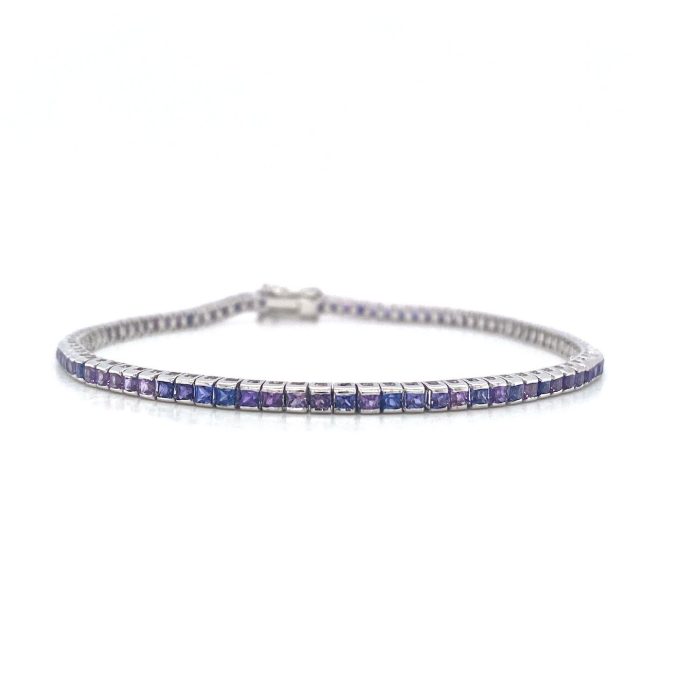 Purple Sapphire and Diamond Bracelet in 18K White Gold | Save 33% - Rajasthan Living 5