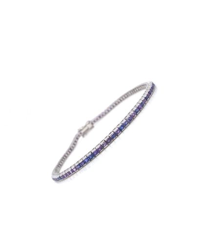 Purple Sapphire and Diamond Bracelet in 18K White Gold | Save 33% - Rajasthan Living 3