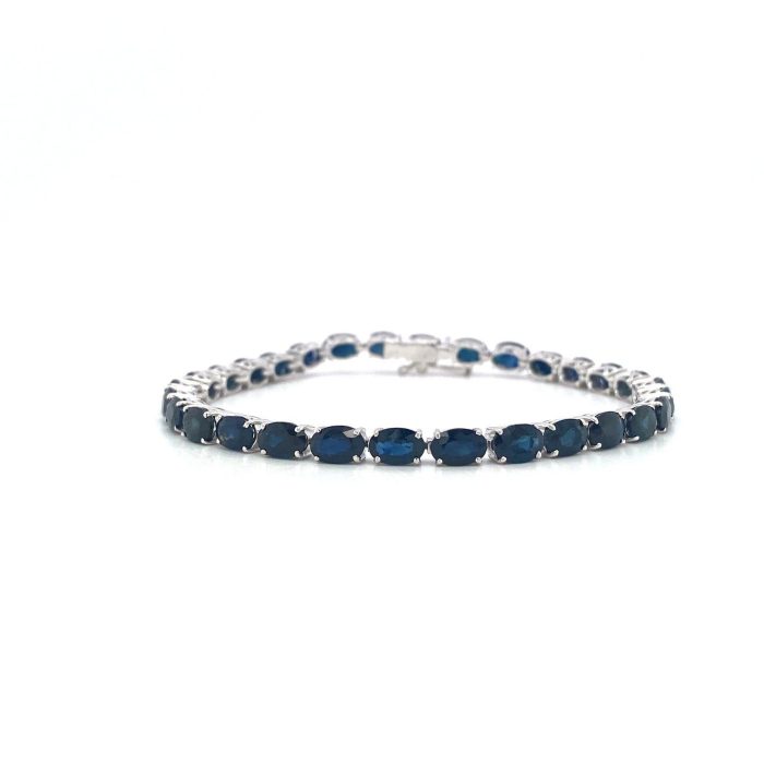 Sapphire Bracelet in 14K White Gold | Save 33% - Rajasthan Living 5