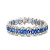 Sapphire and Diamond Bracelet in 18K White Gold | Save 33% - Rajasthan Living 7