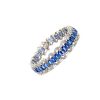 Sapphire and Diamond Bracelet in 18K White Gold | Save 33% - Rajasthan Living 8