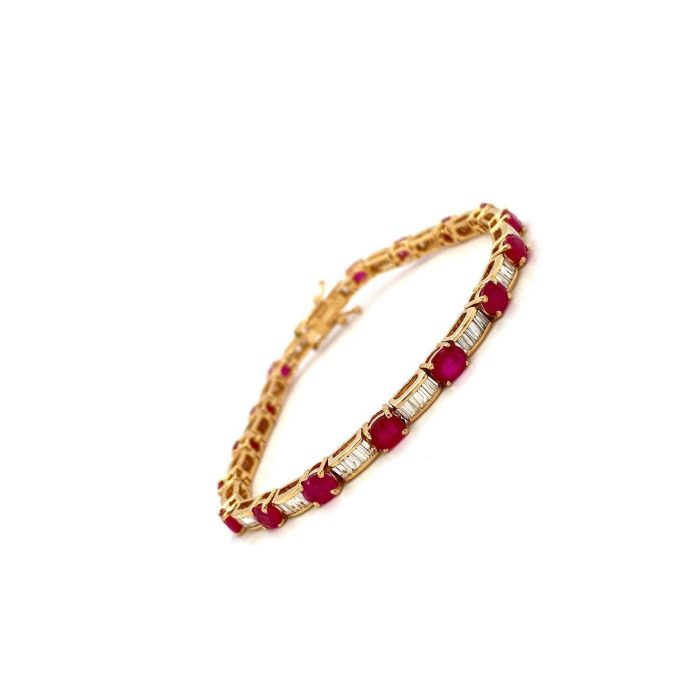 Ruby and Diamond Bracelet in 14K Yellow Gold | Save 33% - Rajasthan Living 6