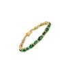 Emerald and Diamond Bracelet in 14K Yellow Gold | Save 33% - Rajasthan Living 8